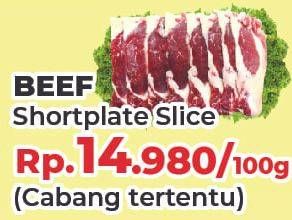 Promo Harga Beef Short Plate Slice per 100 gr - Yogya