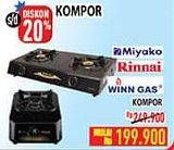 Promo Harga MIYAKO/RINNAI/WINN GAS Kompor   - Hypermart