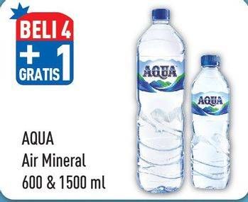 Promo Harga AQUA Air Mineral 1500 ml/600 ml  - Hypermart