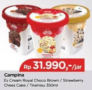 Promo Harga Campina Ice Cream Cake Series Royal Choco Brownies, Strawberry Cheese Cake, Tiramisu 350 ml - TIP TOP