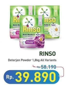 Promo Harga Rinso Anti Noda Deterjen Bubuk All Variants 1800 gr - Hypermart