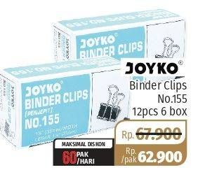 Promo Harga JOYKO Binderclip 155 per 6 box 12 pcs - Lotte Grosir