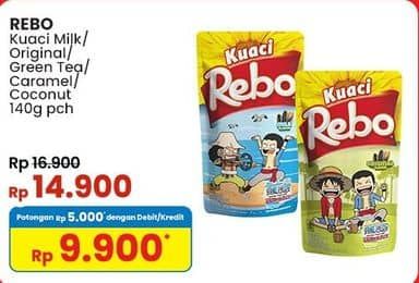 Promo Harga Rebo Kuaci Bunga Matahari Milk, Original, Green Tea, Caramel, Coconut 150 gr - Indomaret