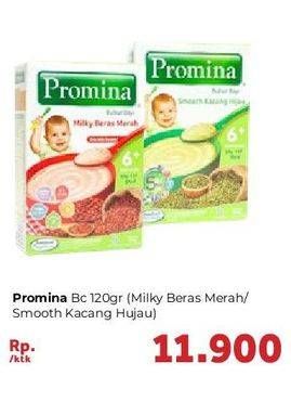 Promo Harga PROMINA Bubur Bayi 6+ Milky Beras Merah, Smooth Kacang Hijau 120 gr - Carrefour