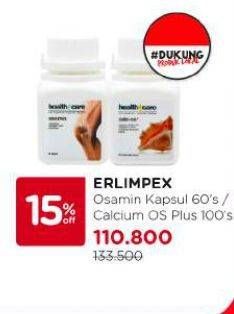 Promo Harga Erlimpex Health+Care Calc-Os Plus/Erlimpex Osamin Kapsul   - Watsons