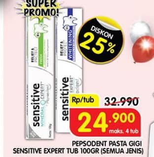 Promo Harga Pepsodent Pasta Gigi Sensitive Expert All Variants 100 gr - Superindo