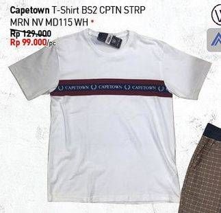 Promo Harga CAPETOWN T-Shirt BS2 CPTN STRP MRN NV MD115 WH  - Carrefour