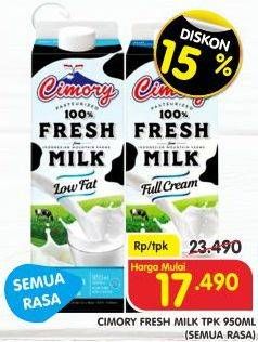 Promo Harga CIMORY Fresh Milk All Variants 950 ml - Superindo