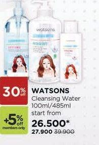 Promo Harga WATSONS Cleansing Water All Variants 100 ml - Watsons