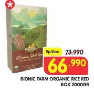 Promo Harga Bionic Farm Beras Merah Organik 2000 gr - Superindo