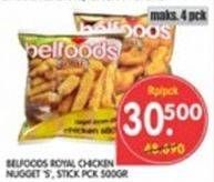 Promo Harga BELFOODS ROYAL Chicken Nugget S / Stick 500gr  - Superindo