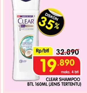 Promo Harga Clear Shampoo 160 ml - Superindo