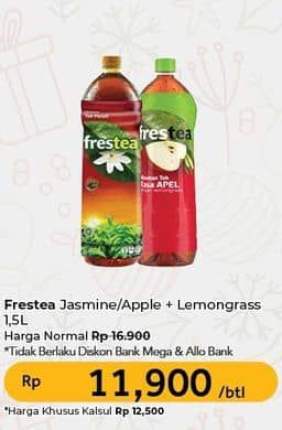 Promo Harga Frestea Minuman Teh Apple, Jasmine, Original 1500 ml - Carrefour