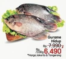 Promo Harga Ikan Gurame Hidup per 100 gr - LotteMart