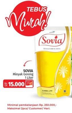 Promo Harga Sovia Minyak Goreng 1000 ml - LotteMart