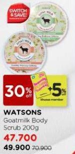 Promo Harga Watsons Goat Milk Body Scrub 200 gr - Watsons