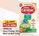 Promo Harga Nestle Cerelac Bubur Bayi Susu Pisang, Wortel Bayam Labu 120 gr - Alfamart