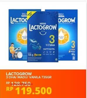 Promo Harga Lactogrow 3 Susu Pertumbuhan Madu, Plain, Vanila 750 gr - Yogya