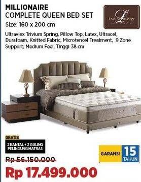 Promo Harga Lady Americana Millionaire Complete Queen Bed Set 160 X 200 Cm  - COURTS