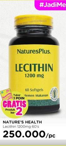 Promo Harga NATURES PLUS Lecithin 1200 Mg 60 pcs - Watsons