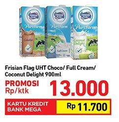 Promo Harga FRISIAN FLAG Susu UHT Purefarm Cokelat, Full Cream, Coconut Delight 900 ml - Carrefour