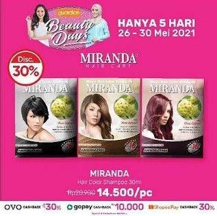Promo Harga MIRANDA Hair Color Shampoo 30 ml - Guardian
