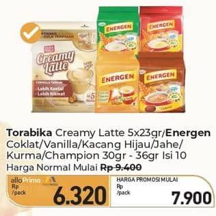 Harga Torabika Creamy Latte/Energen Sereal/Champion Sereal