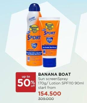 Promo Harga BANANA BOAT Sunscreen 170gr/ 90ml  - Watsons