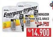 Promo Harga Energizer Battery Alkaline AA, AAA 2 pcs - Hypermart