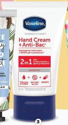 Promo Harga VASELINE Hand Cream Anti Bac 50 ml - Guardian