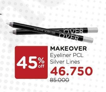 Promo Harga MAKE OVER Eye Liner Pencil Silver Lines  - Watsons