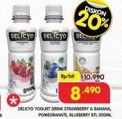 Promo Harga Delicyo Yogurt Drink Strawberry Banana, Pomegranate, Blueberry 200 ml - Superindo