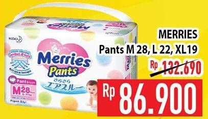 Promo Harga Merries Pants M28, L22, XL19 19 pcs - Hypermart