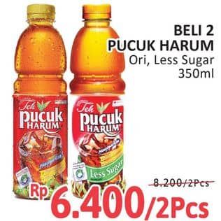 Promo Harga Teh Pucuk Harum Minuman Teh Less Sugar, Jasmine 350 ml - Alfamidi