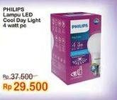 Promo Harga PHILIPS Lampu LED Cool Daylight New 4W  - Indomaret