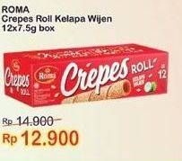 Promo Harga ROMA Crepes Roll Kelapa Wijen per 12 pcs 7 gr - Indomaret