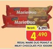 Promo Harga REGAL Marie Duo Peanut, Milky Chocolate 100 gr - Superindo