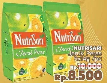 Promo Harga NUTRISARI Powder Drink Jeruk Peras per 5 sachet 14 gr - LotteMart
