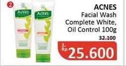Promo Harga ACNES Facial Wash Complete White, Oil Control 100 gr - Alfamidi