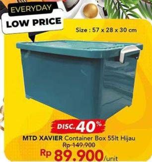 Promo Harga MTD Xavier Tempat Penyimpanan Hijau 55000 ml - Carrefour