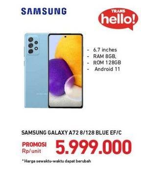 Promo Harga SAMSUNG Galaxy A72 Awesome Blue 128GB  - Carrefour