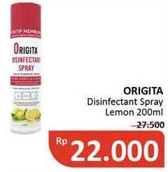 Promo Harga ORIGITA Disinfectant Spray Lemon 200 ml - Alfamidi