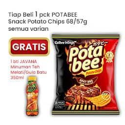 Promo Harga Potabee Snack Potato Chips All Variants 57 gr - Indomaret