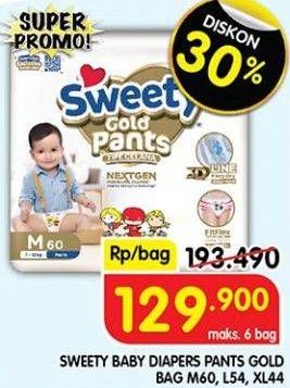 Promo Harga Sweety Gold Pants M60, L54, XL44 44 pcs - Superindo