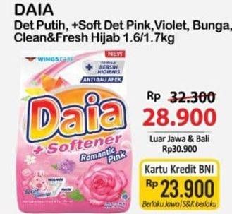 Promo Harga Daia Deterjen Bubuk + Softener Pink, + Softener Violet, Bunga, Clean Fresh Hijab 1800 gr - Alfamart
