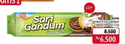 Promo Harga ROMA Sari Gandum Susu Cokelat, Peanut Butter 115 gr - Alfamidi