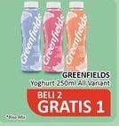 Promo Harga GREENFIELDS Yogurt Drink All Variants 250 ml - Alfamidi