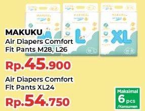 Promo Harga Makuku Comfort Fit Diapers Pants L26, M28 26 pcs - Yogya