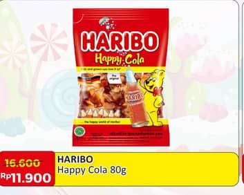 Promo Harga Haribo Candy Gummy Happy Cola 80 gr - Alfamart