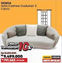 Promo Harga Courts Genoa Sofa Cashew Dudukan 3 Fabric  - COURTS